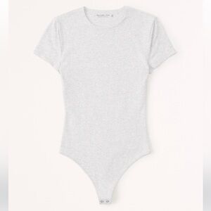 Abercrombie short sleeve bodysuit heather grey